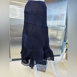 Rare Issey Miyake White Label Purple Pleated Crepe MIDI Skirt 3